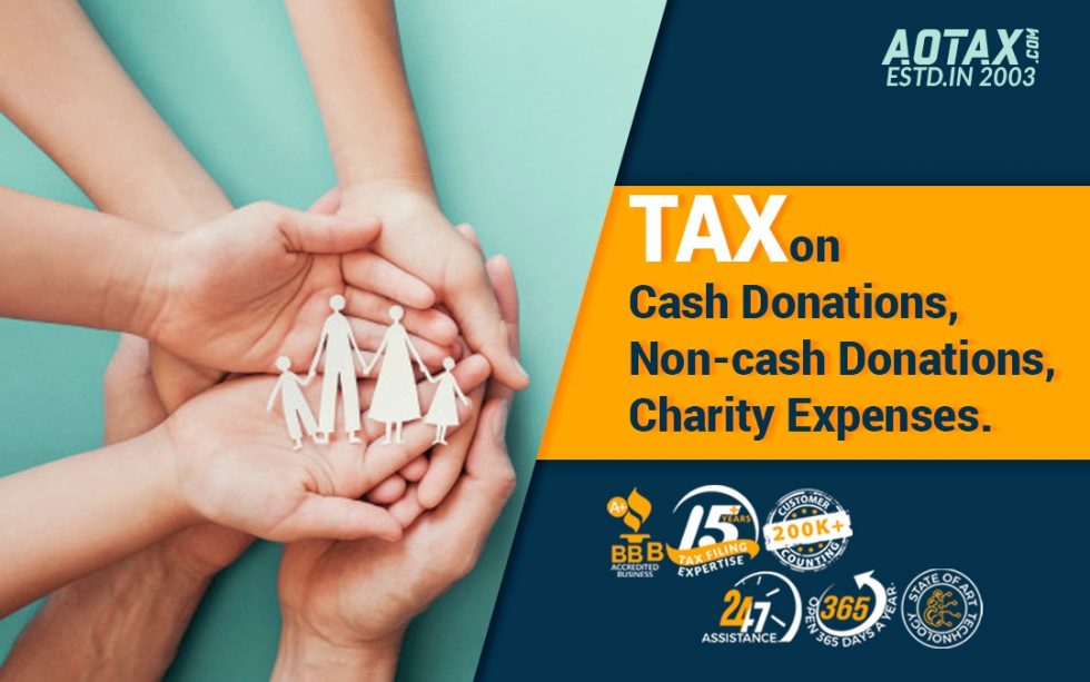 Tax on Cash Donations, Noncash Donations, Charity Expenses